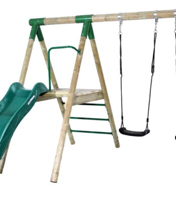 Hrby Bruk Træ Active Gyngestativ Med Rutchebane - Hörby Bruk Gyngestativer  - 7318890040864