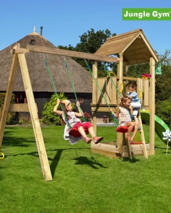 Jungle Gym Club Legetårn Komplet Inkl Swing Module Xtra Ekskl Rutschebane 804 284sb - Jungle Gym Gyngestativer  - 5705858715353