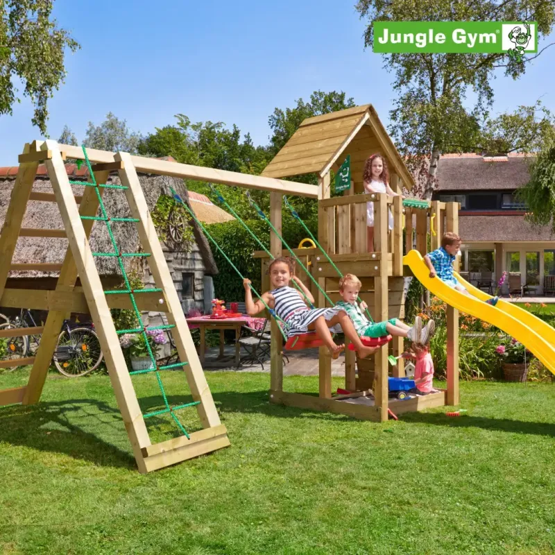Jungle Gym Cubby Legetårn Komplet Inkl Climb Module Xtra Rutschebane 804 269cx - Jungle Gym Gyngestativer - 5705858714172