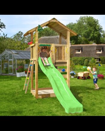 Grøn Jungle Gym Sierra Legetårn Komplet Inkl Rutschebane 804 291g - Jungle Gym Gyngestativer  - 5705858721736
