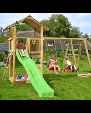 Grøn Jungle Gym Sierra Legetårn Komplet Inkl Klatremodul Rutschebane 804 291cxg - Jungle Gym Gyngestativer  - 5705858721750