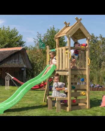 Grøn Jungle Gym Teepee Legetårn Komplet Inkl Rutschebane 804 088g - Jungle Gym Gyngestativer  - 5705858721798