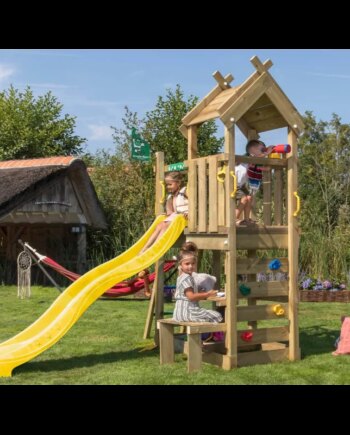 Jungle Gym Teepee Legetårn Komplet Inkl Gul Rutschebane 804 088gu - Jungle Gym Gyngestativer  - 5705858721828