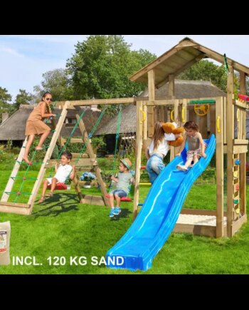 Legetårn Komplet Jungle Gym Chalet Inkl Climb Module Tra 120 Sand Blå Rutschebane 804 432cxsb - Jungle Gym Gyngestativer  - 5705858721880