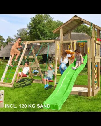 Grøn Legetårn Komplet Jungle Gym Chalet Inkl Climb Module Tra 120 Sand Rutschebane 804 432cxsg - Jungle Gym Gyngestativer  - 5705858721897