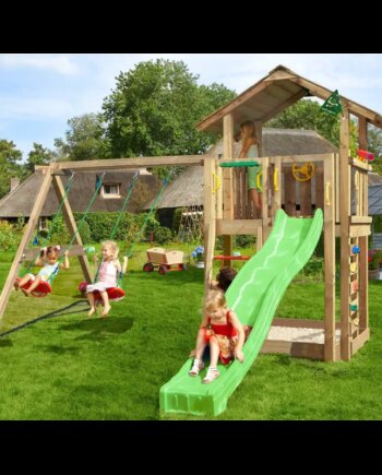 Grøn Legetårn Komplet Jungle Gym Chalet Inkl Swing Module Tra 120 Sand Rutschebane 804 432sxsg - Jungle Gym Gyngestativer  - 5705858721927