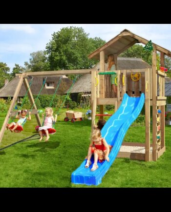 Legetårn Komplet Jungle Gym Chalet Inkl Swing Module Tra Rutschebane 804 432sx - Jungle Gym Gyngestativer  - 5705858721903