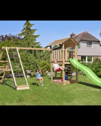 Grøn Legetårn Komplet Jungle Gym Cottage Inkl Climb Modul 120 Sand Rutschebane - Jungle Gym Gyngestativer  - 5705858722092