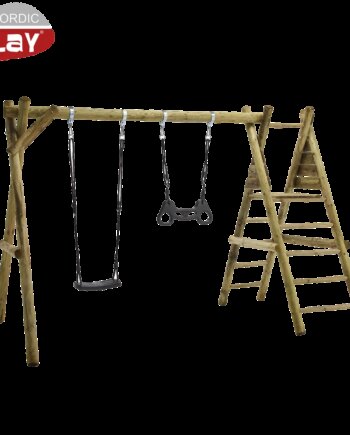 Sort Nordic Play Gyngestativ 240 Med Platform Gynge Trapez Ekskl Rutsjebane 805 627 - Nordic Play Gyngestativer  - 5705858709338