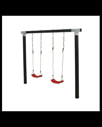 Sort Plus Cubic Gyngestativ Inkl Røde Gyngesæder - Plus A/s Gyngestativer  - 5703393726735