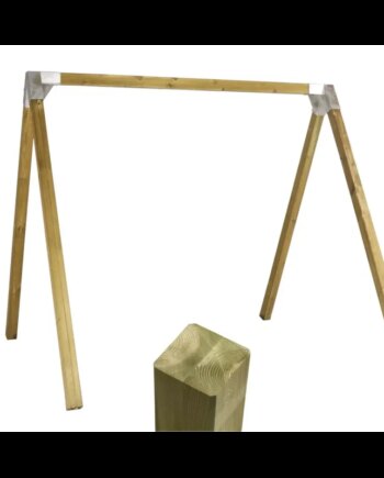 Plus Gyngestativ Ekskl Gynger Karabinhager Natur 18519 - Plus A/s Gyngestativer  - 5703393185198